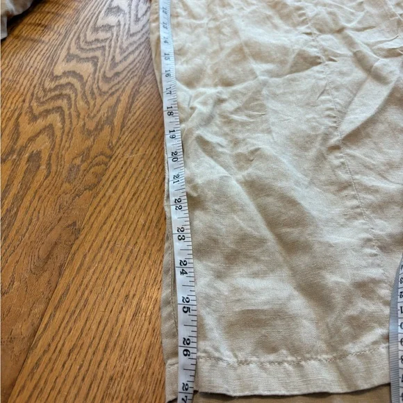 Eileen Fisher 100% Organic Linen Wide Leg Crop Pants Pull On - Picture 5 of 11